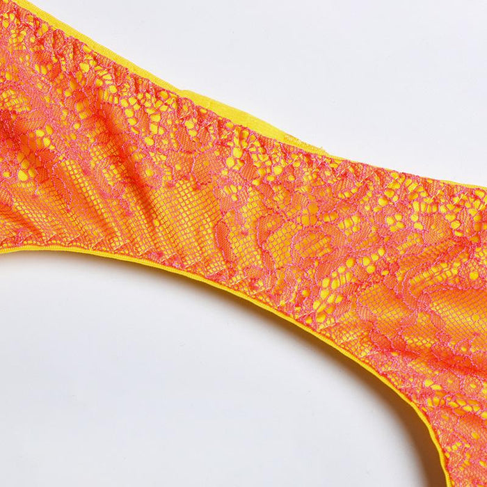 Women's Fashion Stitching Underwear Sexy Garter Lingerie Set