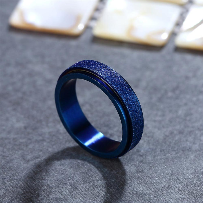 Fashion Simple Double-layer Rotating Titanium Steel Ring