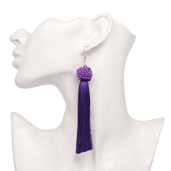 New Simple Hand Woven Earrings Tassel Earrings Accessories