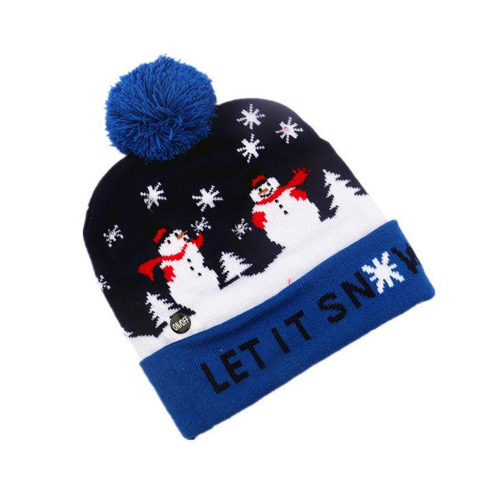 Christmas Decorations Adult Children's Luminous Knitted Hat