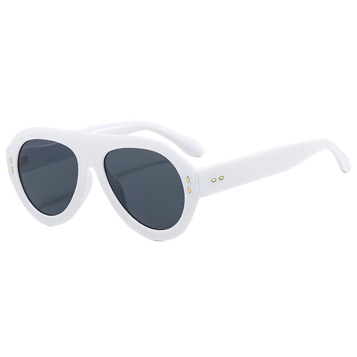 Large frame avant-garde retro toad mirror rice nail Sunglasses