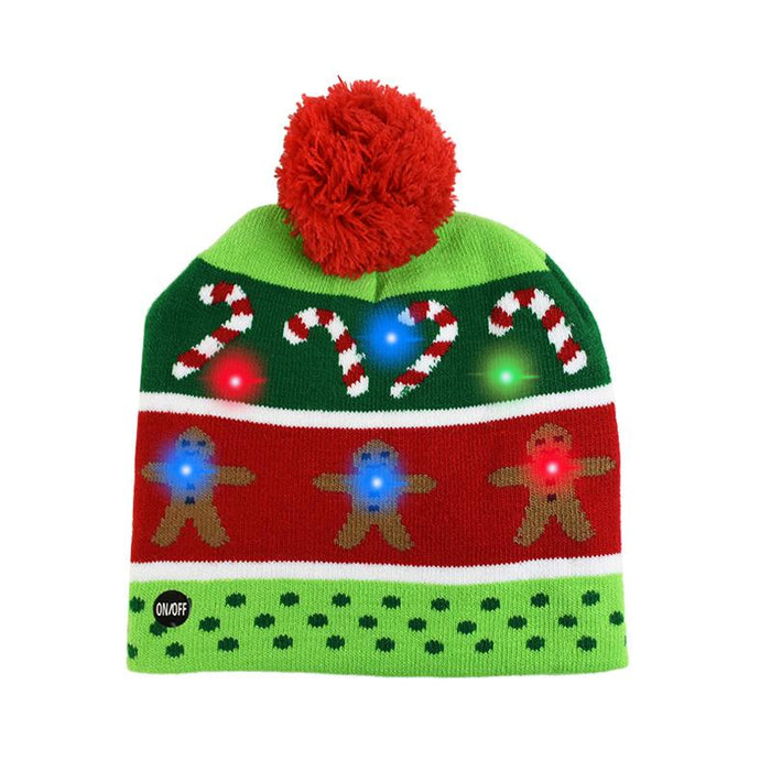 LED Christmas Beanie Christmas Light Up Knitted Hat