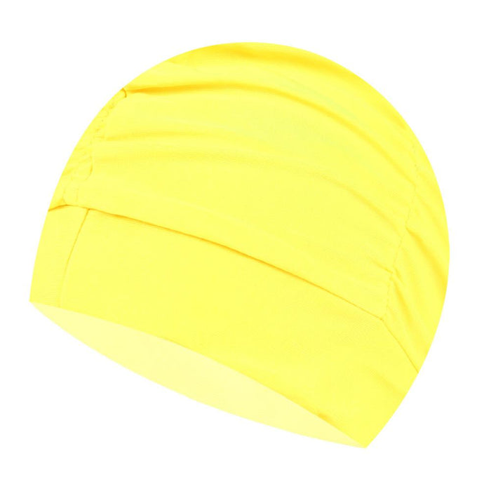 Adult Pleated Cloth Women's  Ear Protection Swimming Cap