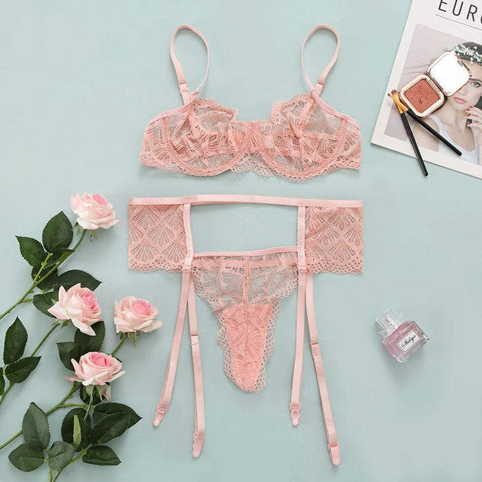 Women's Lace Underwear Sexy Lingerie Two Piece Set