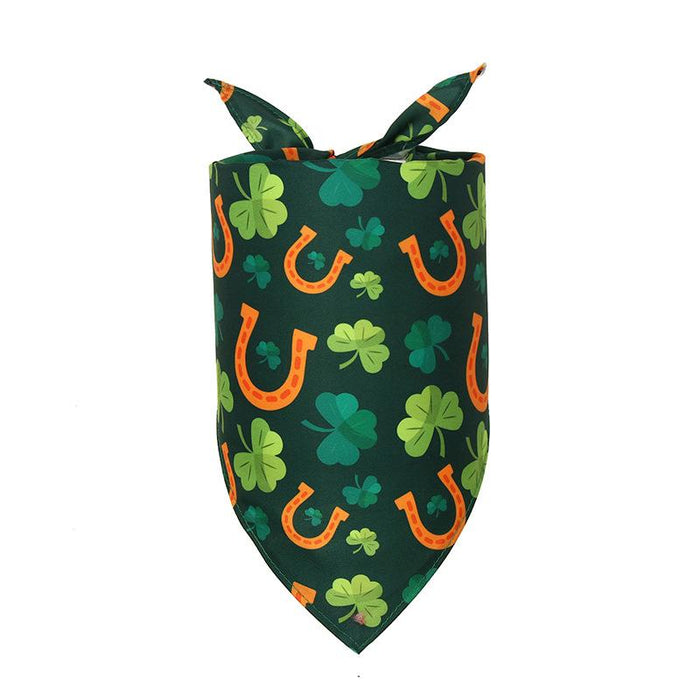 Clover St Patrick's Day Irish day pet cat dog triangle scarf