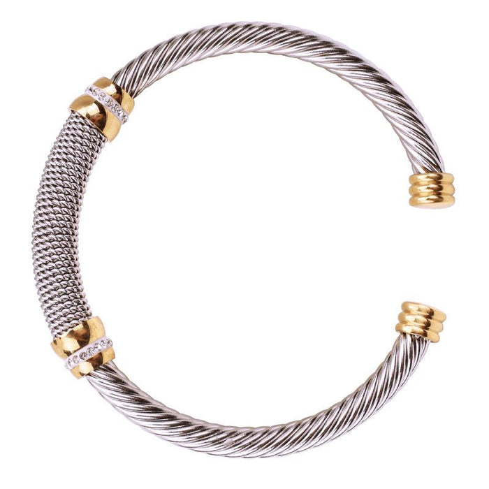 Fashion Woven Titanium Steel Bracelet Elastic C-shaped Bracelet Bangle