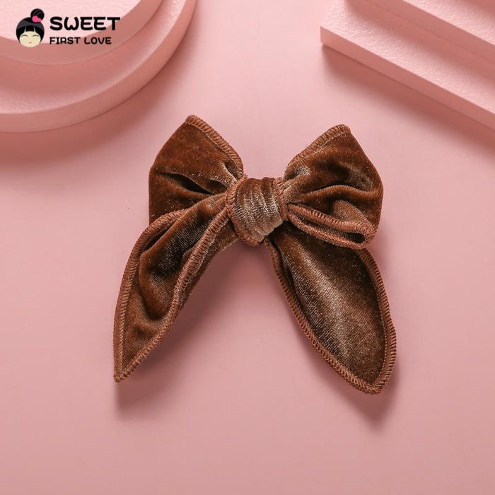 Velvet Bow Dovetail Hairpin Horsetail Clip