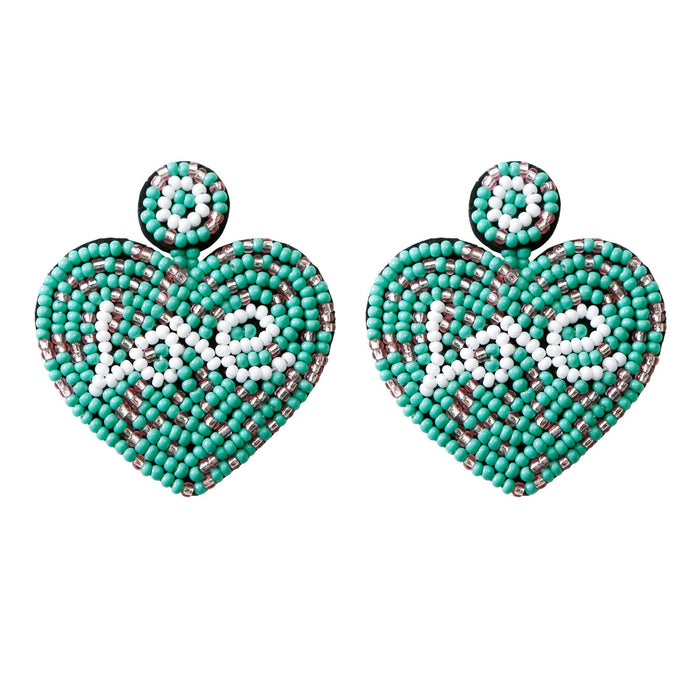 2022 New Handmade Woven Love Rice Bead Earrings