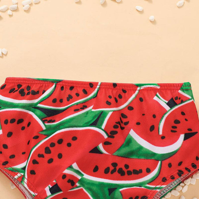 Baby Girls Split Swimsuit Set Watermelon Design Bikini Swimsuit