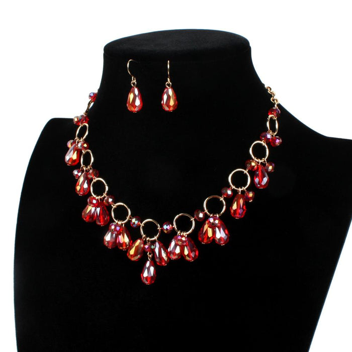 Female Jewelry Exaggerated Crystal Pendant Necklace Accessories