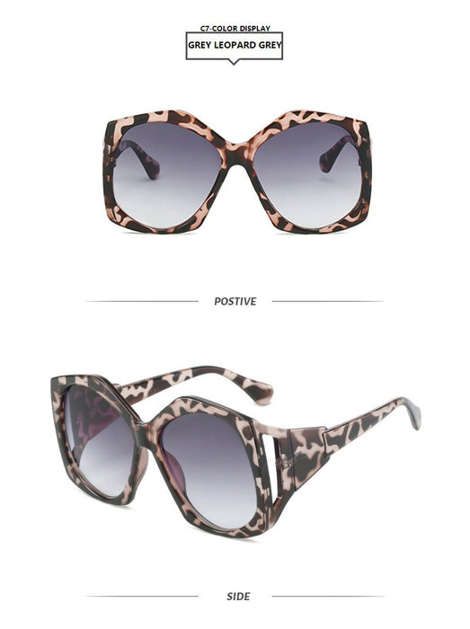 Large frame irregular Sunglasses