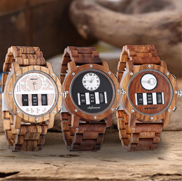 Multifunctional Men's Wooden Watch Outdoor Sports Watch
