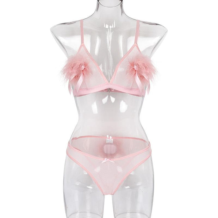 Summer Women's Mesh Lingerie Sexy Underwear Two-piece Set