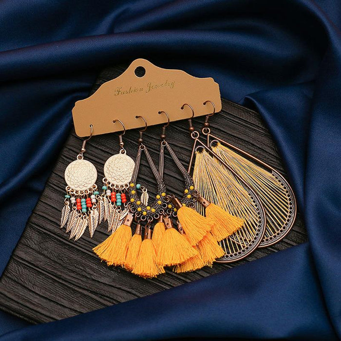 3 pairs/set Earrings Bohemian Style Jewelry X0X36209