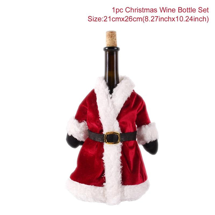 Christmas Decorations For Home Santa Claus Wine Bottle Cover