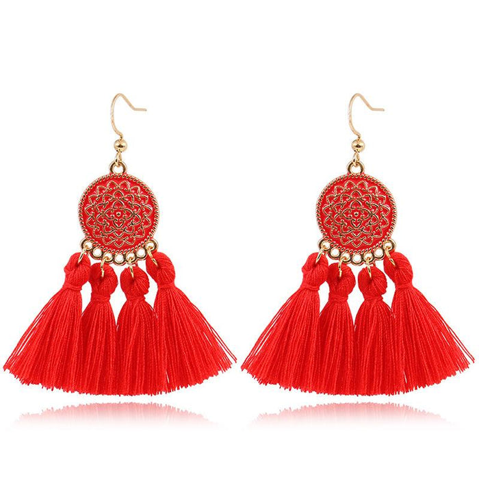 Boho Chic Brilliant Multicolored Tassel Earrings