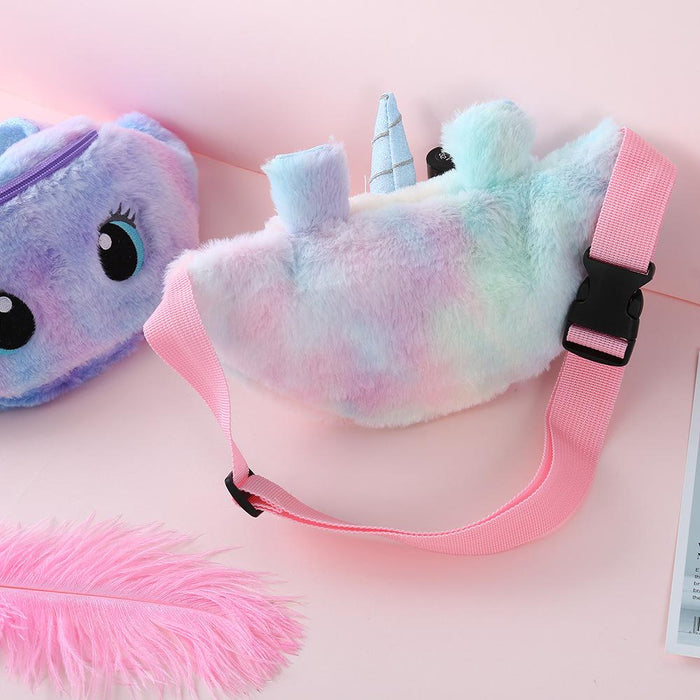 Unicorn Cartoon Plush Shoulder Bag | Purse For Girl