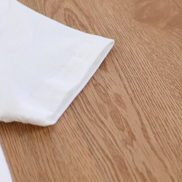 Solid letter short sleeve Khaki pink gauze skirt