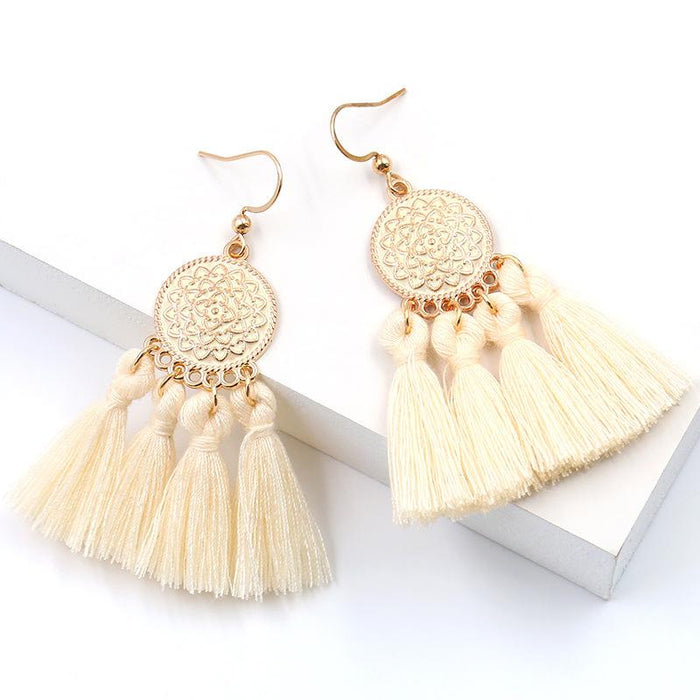Boho Chic Brilliant Multicolored Tassel Earrings