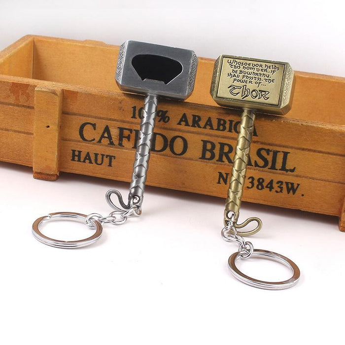 Creative Thor Hammer Bottle Opener Key Chain Metal Pendant