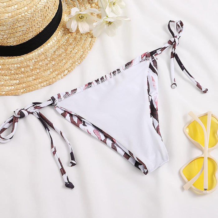 New Sexy Lace Up Leopard Split Bikini