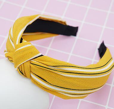 New Flower Headband Women Solid Color Knotted Hairband