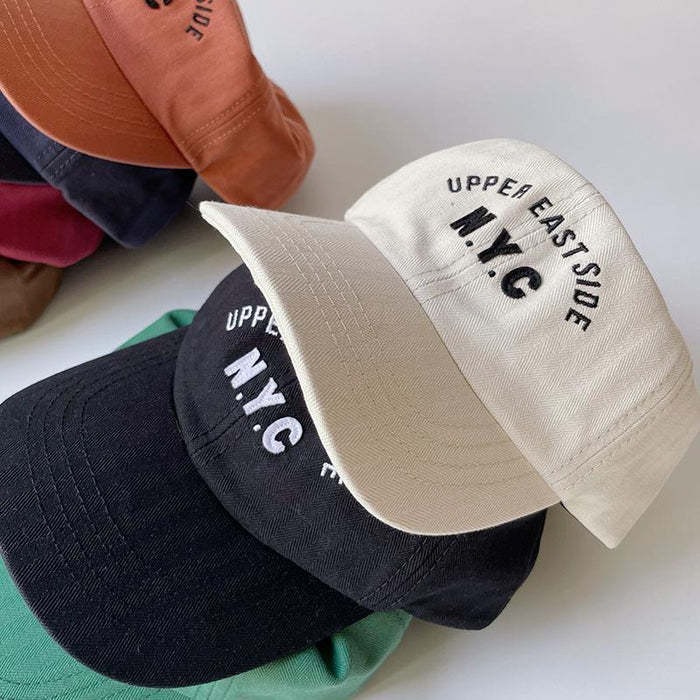 Parent-child Soft Top Embroidered Alphabet Visor Baseball Cap