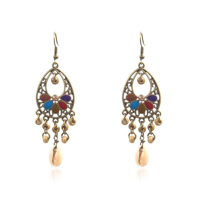 Vintage Ethnic Tassel Alloy Drip Earrings