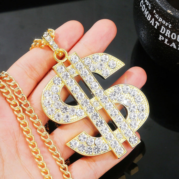 Punk Hip-hop Letter Full Diamond Necklace