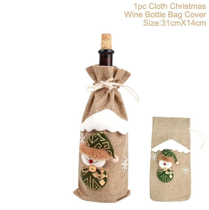 Christmas Decorations For Home Santa Claus Wine Bottle Cover