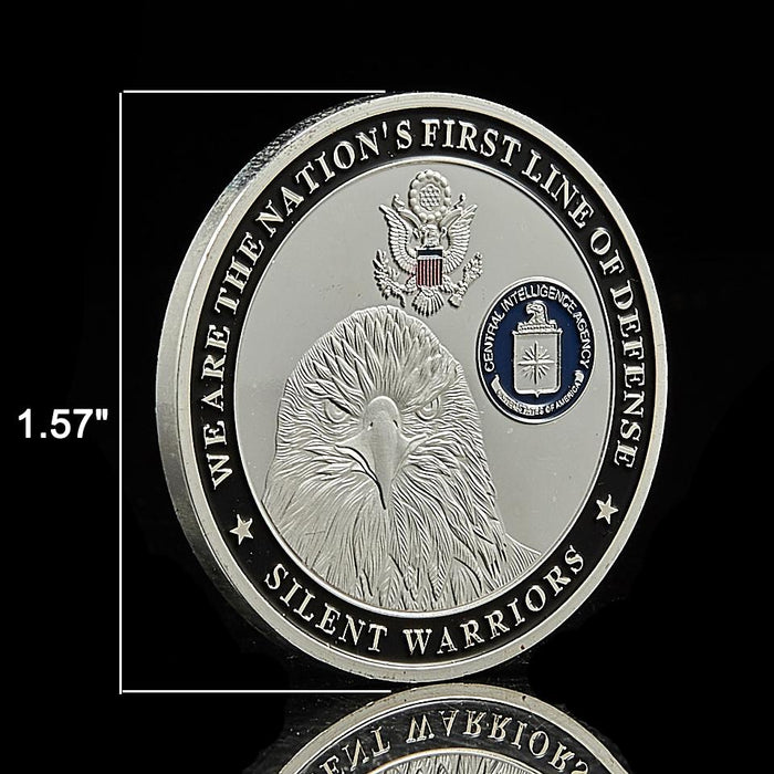 USA CIA We Are The Nation's First Line of Defense Silent Warriors Silver Plated Coin