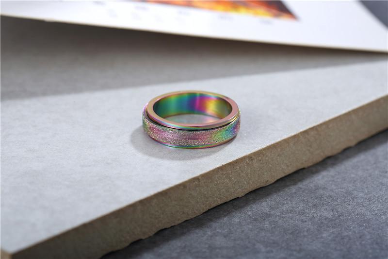 Fashion Simple Double-layer Rotating Titanium Steel Ring