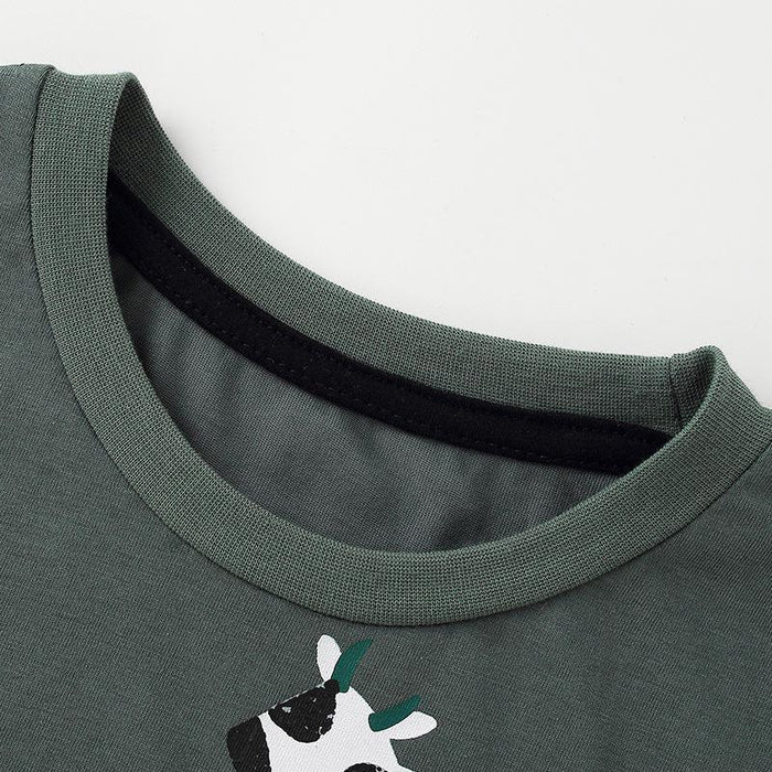 Boys' cartoon cotton boys' short sleeve round neck T-shirt