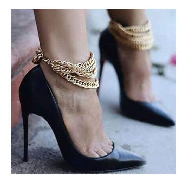 Personality Exaggeration Foot Decoration Multi-layer Fashion Women's High Heels Sexy Anklet