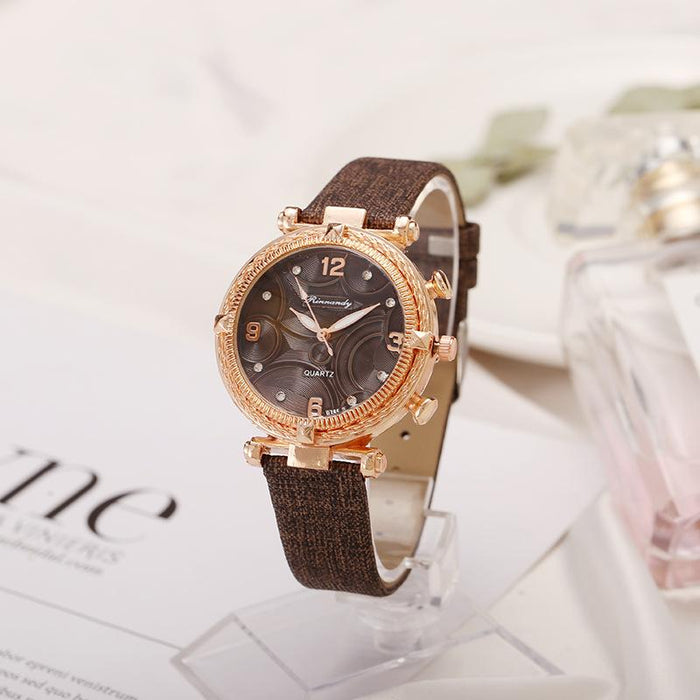 Fashion New Milan Three-dimensional Stripe Women's Watch with Digital Scale Llz22220