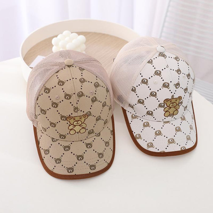 Summer Children's Gypsophila Bear Hip Hop Sunshade Mesh Cap