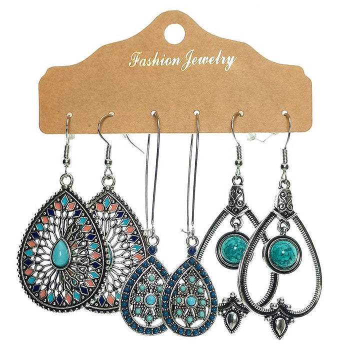3 pairs/set Earrings Bohemian Style Jewelry X0X36219