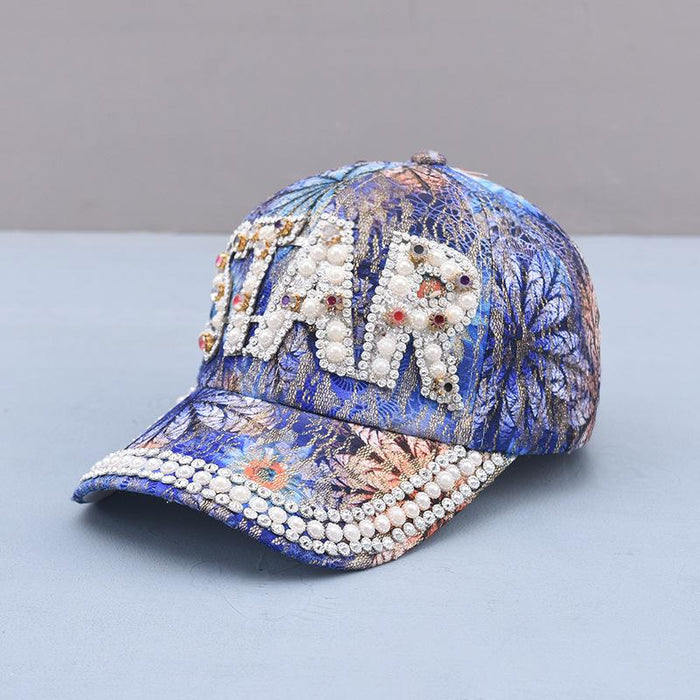 Summer Women's Maple Leaf Lace Handmade Beads Baseball Cap