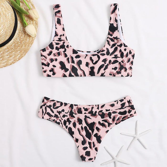 New Sexy Printed Split Swimsuit Backless Bikini
