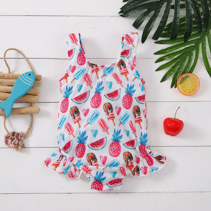 Watermelon full print sleeveless universal cute swimsuit