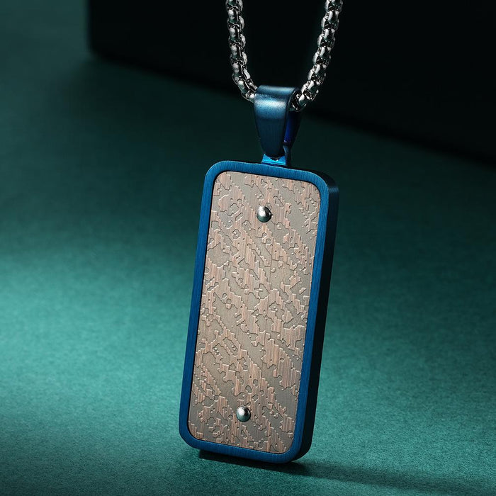 Antique Square Stainless Steel Retro Simple Pendant Necklace