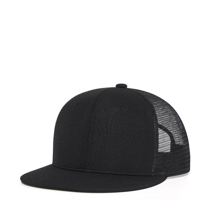 New Solid colour Hip Hop Cap Baseball Cap Flat Brimmed Mesh Cap