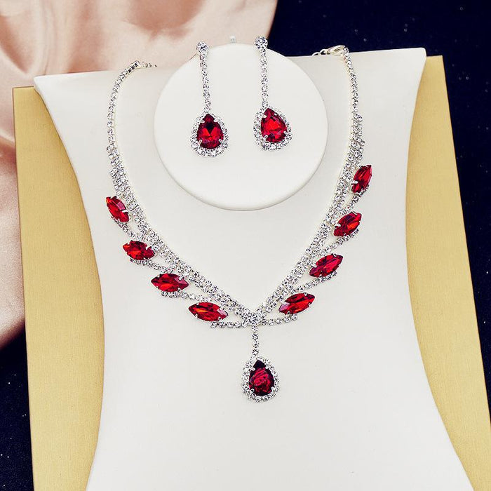 New Versatile Fashion Women's Jewelry Necklace Earrings Two Piece Set