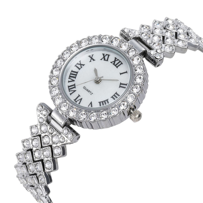 Women Watch Rhinestone Steel Quartz Fashion Wristwatch LLZ13887