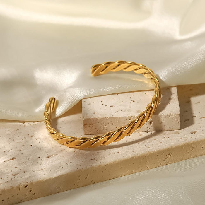 High Quality Stainless Steel Open Gold Bracelet
