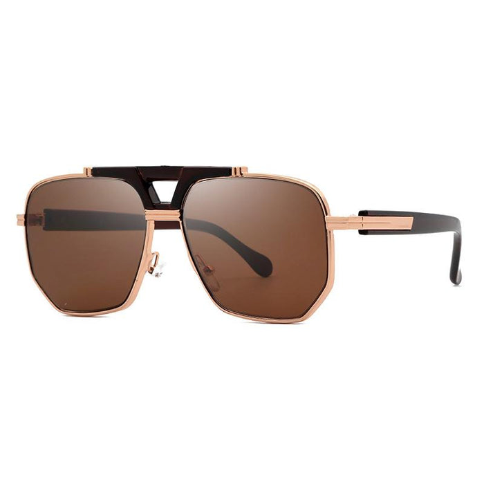 Men's and women's metal double beam Sunglasses