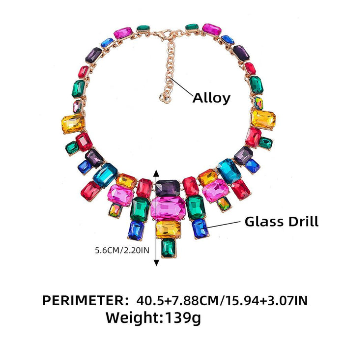 Women's Multicolor Rhinestone Alloy Clavicle Chain Necklace