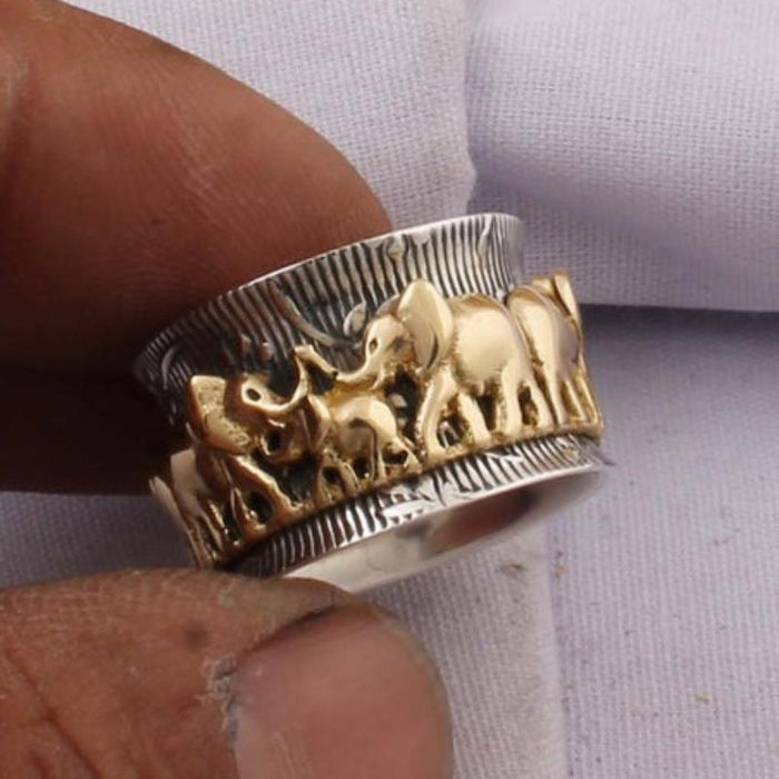 Fashoin Jewelry Gold Plated Elephant Rings