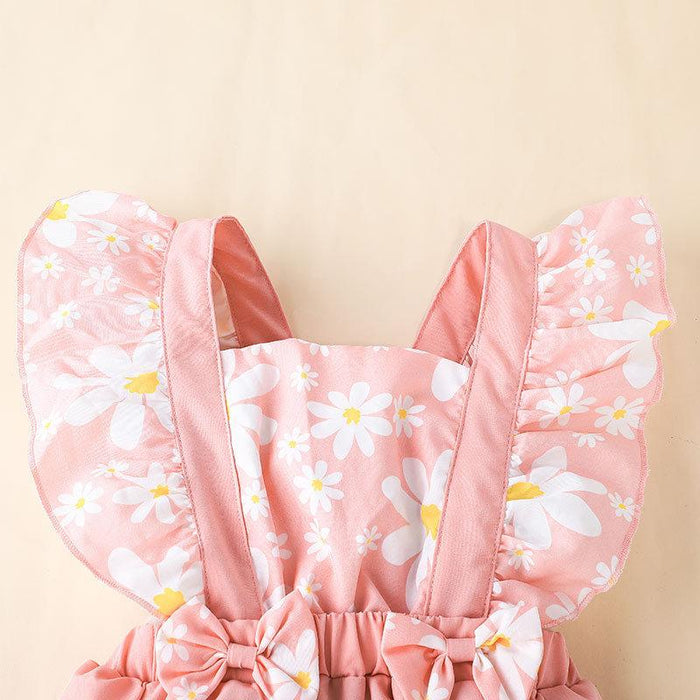 Summer Kids Clothes Suspender Lovely Flower Baby Jumpsuit
