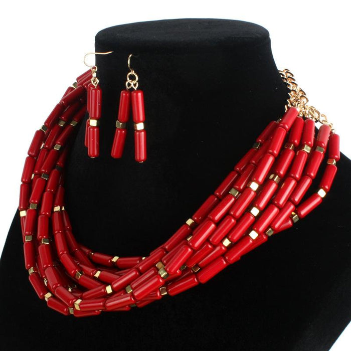 Women's Jewelry Exaggerated Acrylic Bead Multi-layer Necklace